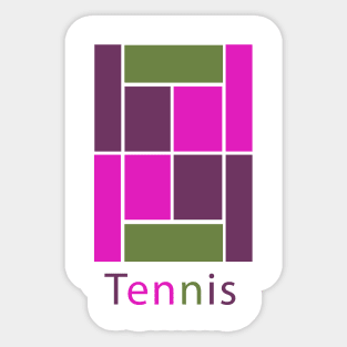 Colorful Tennis Court Sticker